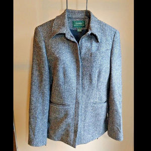 Ralph Lauren Wool Tweed Herringbone Zip Jacket